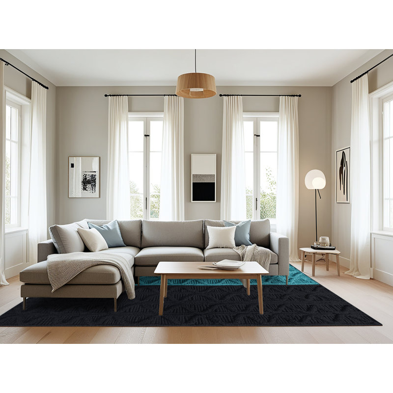 Tapis gris en treillis lavable à la machine, Rectangulaire 8 pi x 12 pi