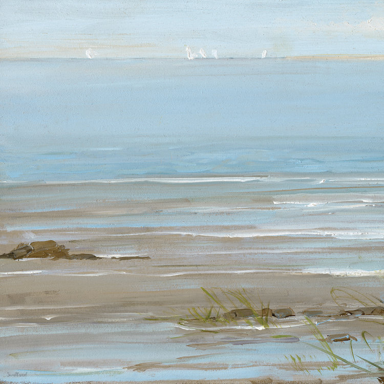 « après-midi sur le shore i », impression sur toile, H 18 po x l 18 po x P 1,5 po, Toile tendue, Pas de tapis