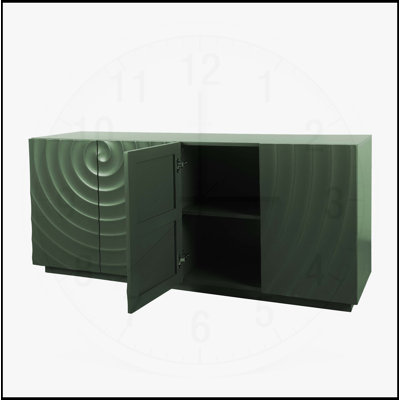 Stylish and Functional 4-Door Cabinet with Suspended Base for Versatile Use in Living Room and Kitchen