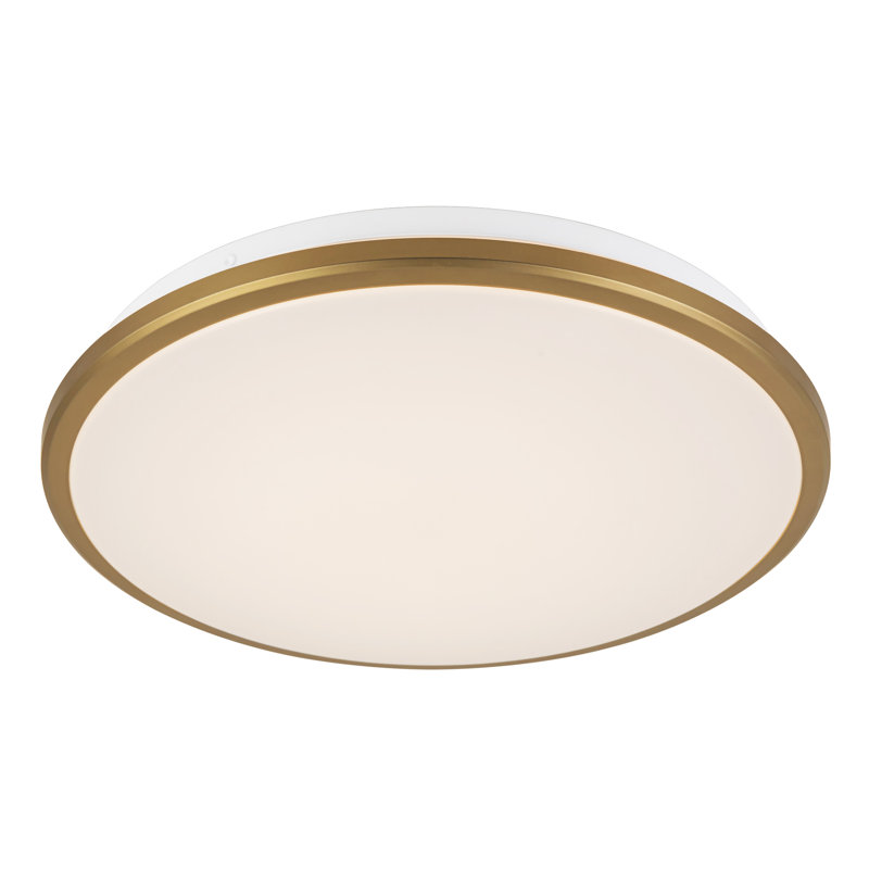 Brook 13-in Brushed Gold dimmable LED Flush Mount, Brushed Gold, 13-in