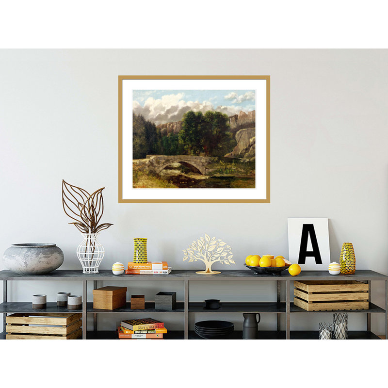 «The Pont de Fleurie Suisse» par Gustave Courbet, impression giclée encadrée, H 33,5 po x l 39,95 po