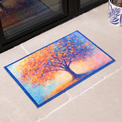 Non-Slip Floral Doormat