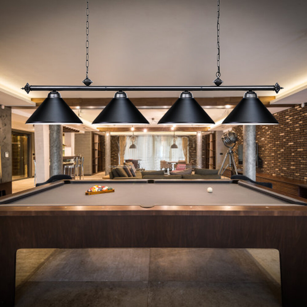 Winston Porter Boonton 4 - Light Satin Black Pool Table Lights Pendant ...