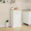 Armoire poubelle de cuisine blanche E1 inclinable avec un tiroir et un compartiment, idéale pour un îlot, bloque les odeurs, peut placer des plantes grasses sur le dessus, prolonge l'îlot de 10 gallons, cadres photo