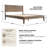 Queen Size Bed Frame with Headboard & Footboard Solid Wood Platform Bed, Central Metal Legs, 12 Heavy-duty Slatted Base, No Box Spring Needed, Noise-Free & Anti-Slip, Barnwood Finish-1172597953-1172597952