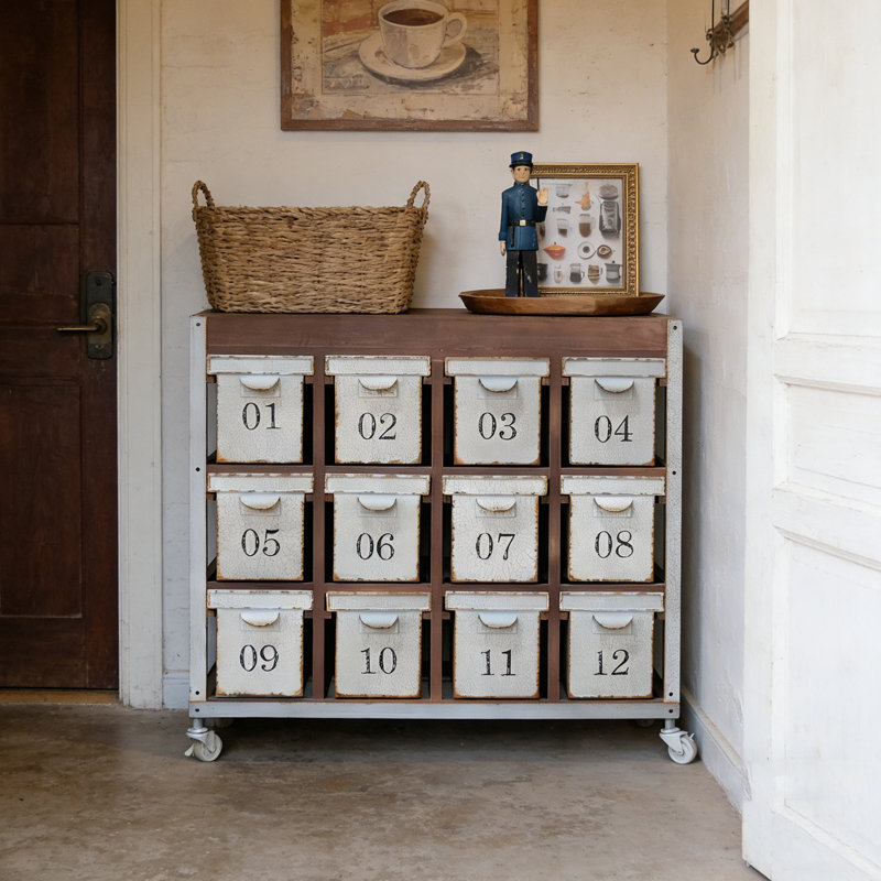 Retro industrial style multi-drawer storage cabine
