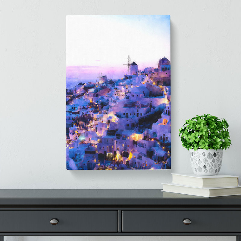 The Oia Santorini Skyline In Greece - Wrapped Canvas, 91cm H x 60cm W x 3cm D