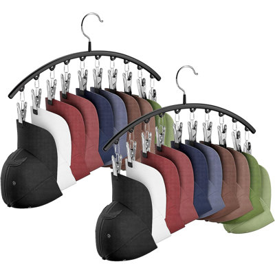 Hat Hangers for Closet, Metal 2 Pack Hat Organizer Holder for Hanger Closet Display