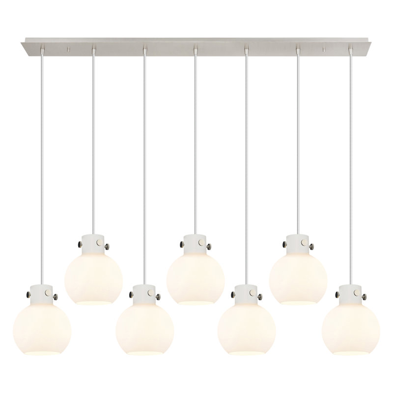 Amrith 7 - Light Sphere Pendant, White, Polished Nickel