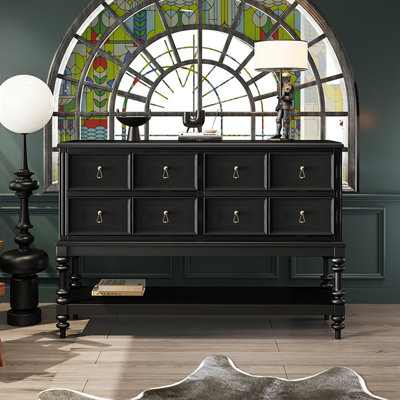 Solid Wood Storage Cabinet with 4 Drawers
