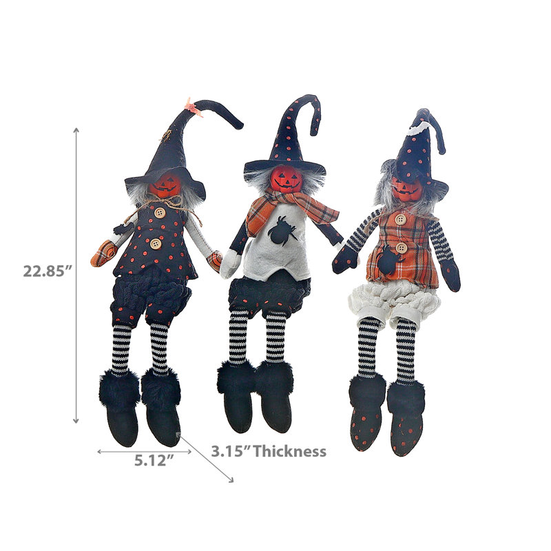 Ensemble de 3 sorcières en coton