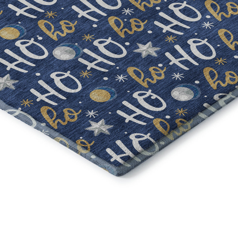 Tapis de Noël HohoHo lavable à la machine de qualité supérieure Lelland AMF1810, Rectangulaire 8 pi x 10 pi