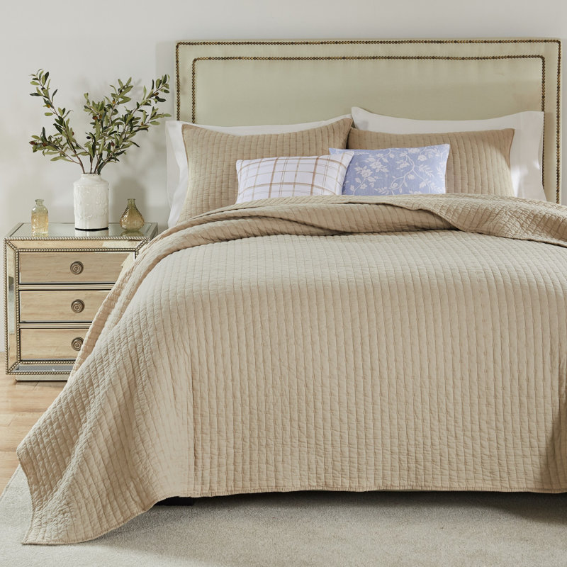 Ensemble de courtepointe taupe Greenerre Home Fashions Monterrey, Lit simple