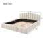 Tête de lit tapissier en velours pour lit double, sans sommier tapissier, beige-468801846