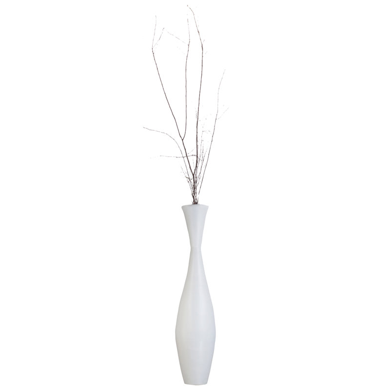Modern Decorative Bamboo Floor Flower Vase For Living Room, Entryway Or Dining, Fill Up With Dried Branches Or Flowers, 43 Inch Blue