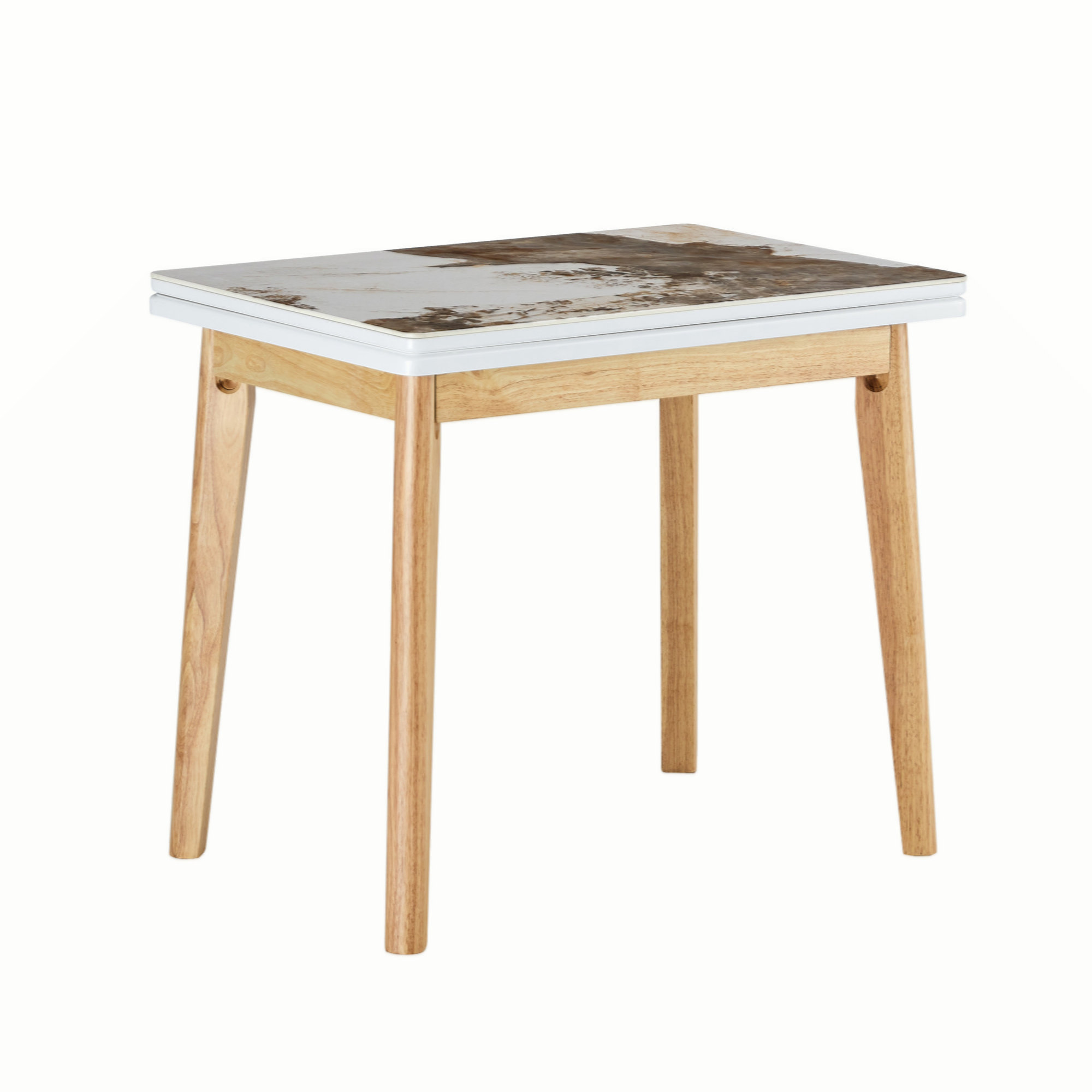 Ebern Designs Imitation Marble White Sintered Stone Tabletop With