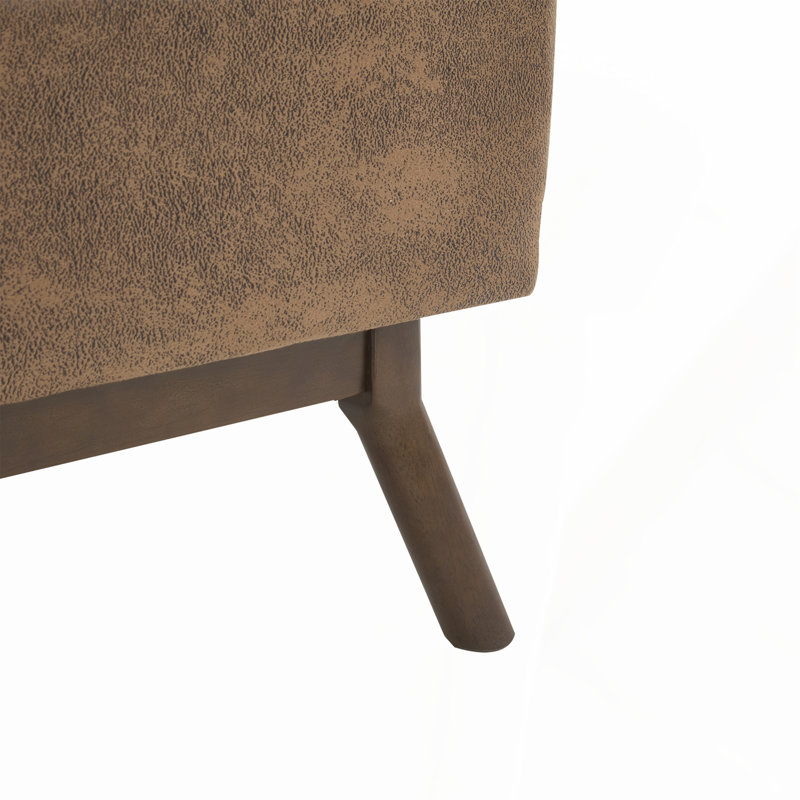 Banc de rangement Mid-Century, Tissu café