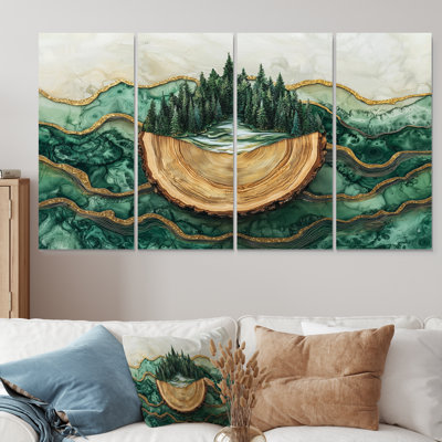 «Bold Forest Landscape Path of the Emerald River I», art mural forêt - art mural traditionnel