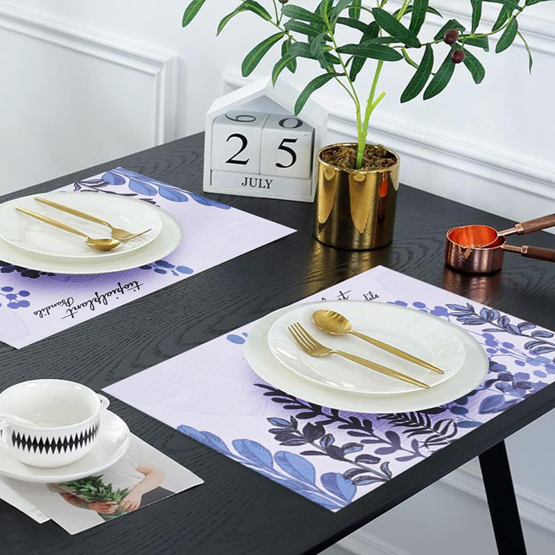 Ensemble de 6 napperons en PVC Botanical Printed