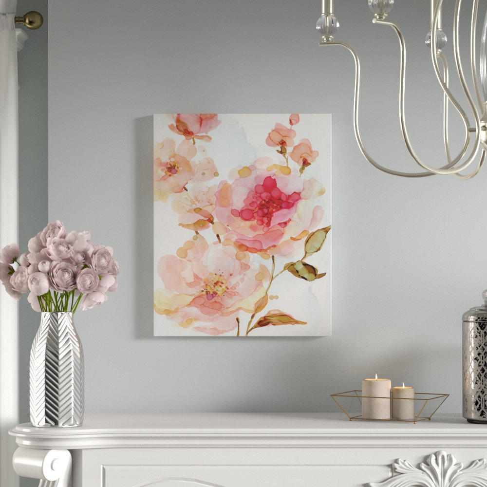 'Vivid Roses' Oil Painting Print on Wrapped Canvas House of Hampton® 