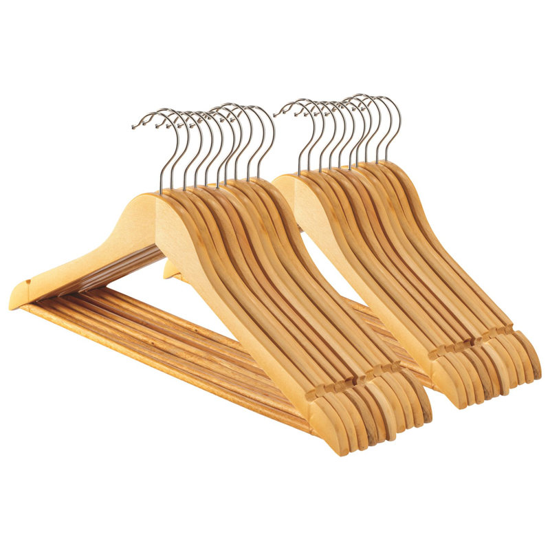 Harbour Housewares - Strong Wooden Clothes Hangers - Set of 20, Brown