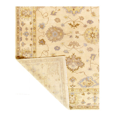 Tapis de zone en laine 8 pi x 10 pi noué la à la main one-of-kind Leechburg