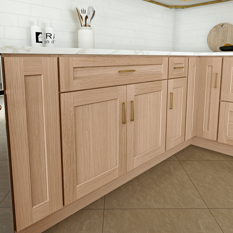 Armoire de cuisine en bois massif prêt à assembler Sinber, 36", Chêne Redondo