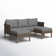 Aubre 3-Piece Outdoor Conversation Set with Sofa and Ottomans
