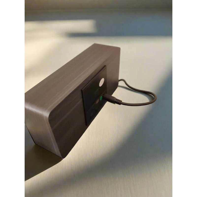 Sleek Digital Alarm Clock - Black with Green LED