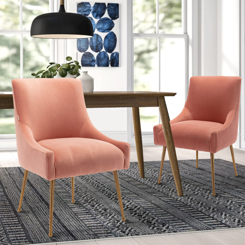Johileny Velvet Side Chair, Pink
