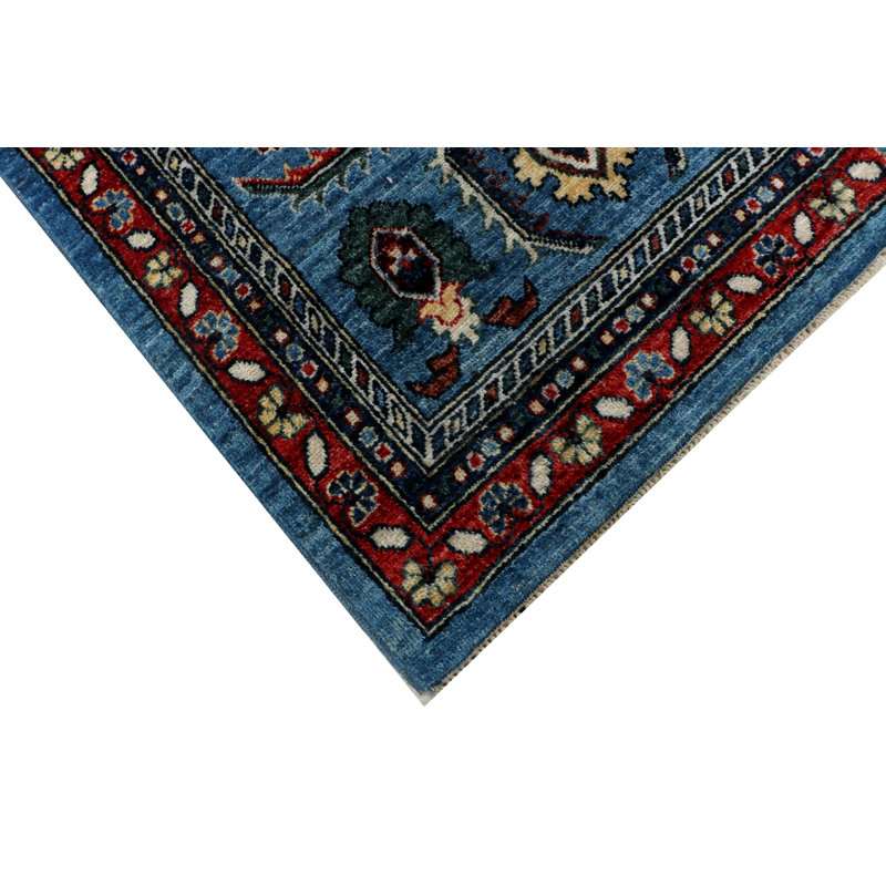Aryana Wool Southwestern Area Rug in Blue/Rust