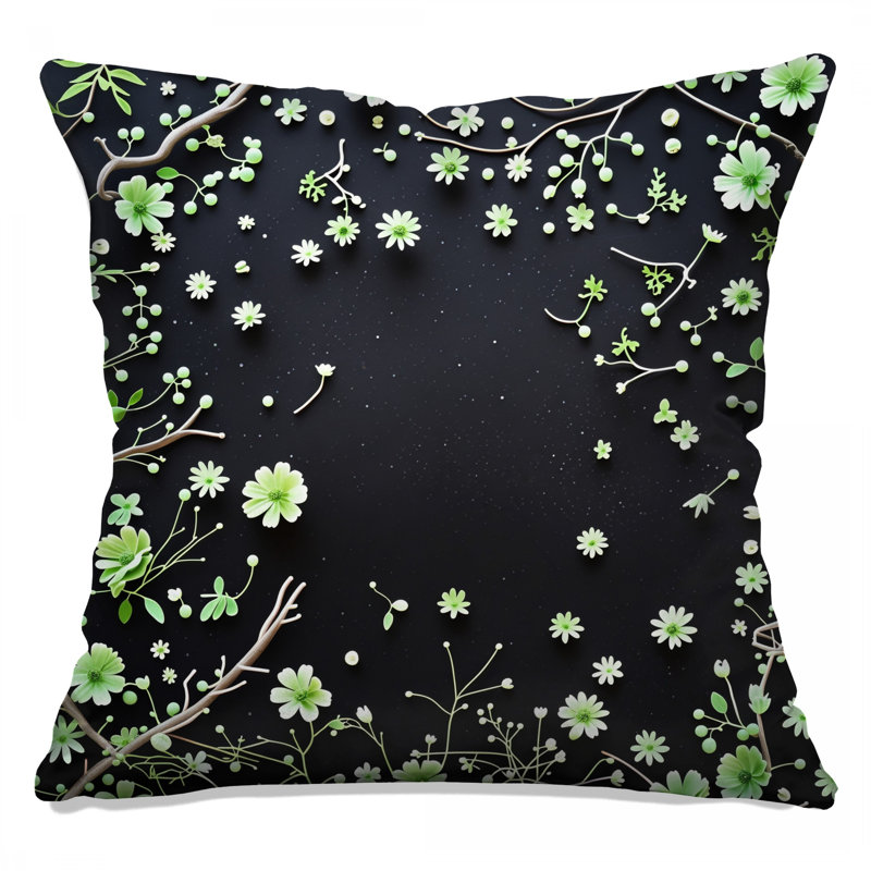 Coussin Floral, 14 X 14 pouces