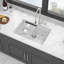 Évier de cuisine 28 po x 19 po en granite blanc avec évier de cuisine en quartz