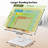 Book Stand For Reading Large Book Holder With 360° Rotating Base, 15.4"X11" Cookbook Stand Desktop Holder With Book Light, Foldable Desktop Stand For Textbook, Recipe, Laptop, Sheet Music