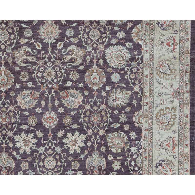 Tapis mauve noué à la main de haute qualité