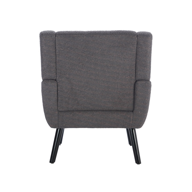Chaise de chambre à coucher avec pattes noires pour l'intérieur en tissu gris