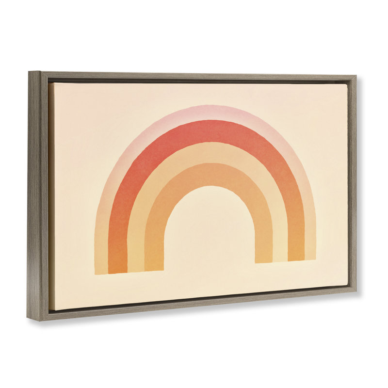 «Boho Rainbow with Gradient», toile flottante encadrée par Andrea Haase, Cadre flottant orme Montalcino, H 17 po x l 25 po