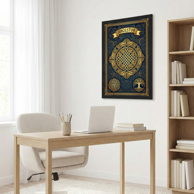 Celtic Knot And Tree Of Life Pattern Ancestor Theme Canvas Wrapped Wall Art Oil Painting Print Set Of 1