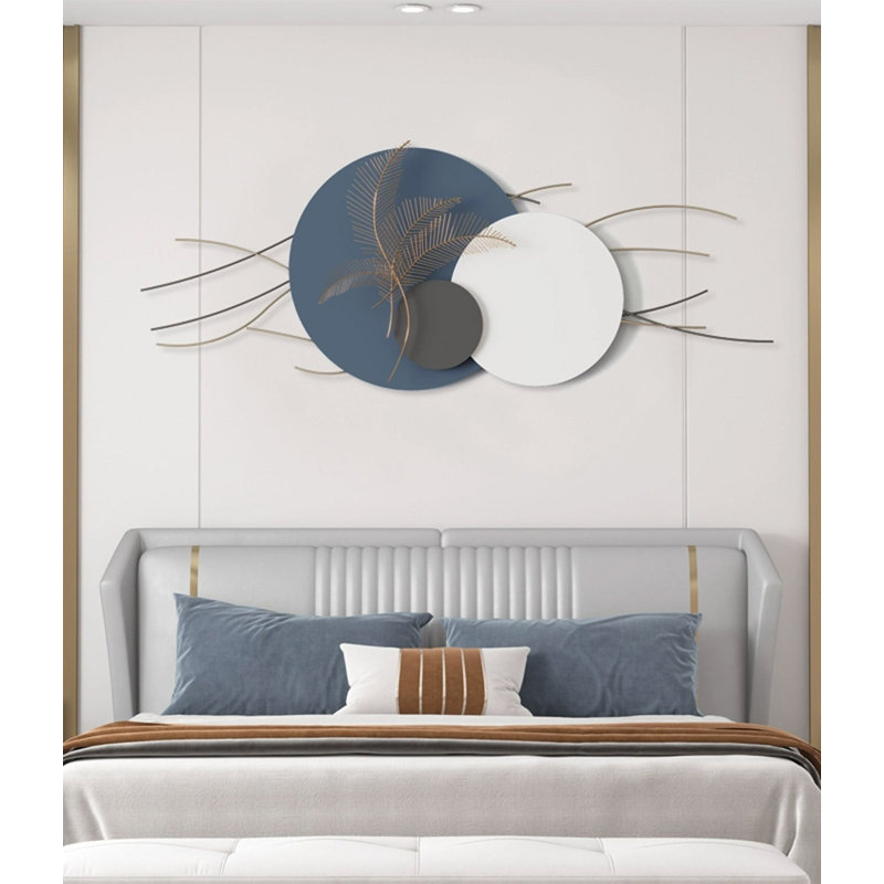 Décoration murale anneau de luxe en fer, H 23,62 po x l 59,06 po x P 1,57 po