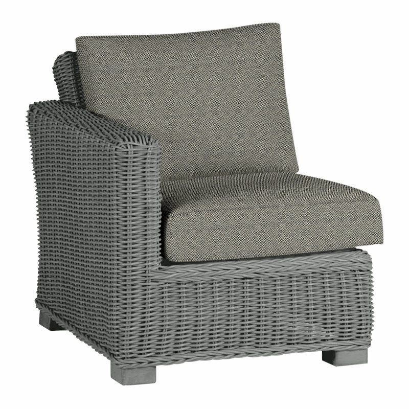 Canapé modulaire rustique tissé à gauche - gris ardoise, Gris ardoise, Pas de soudure, Écorce Intermix