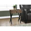 Table d'appoint moderne avec surface en stratifié brun et base en métal noir, convenant à un compartiment de rangement pour la chambre à coucher