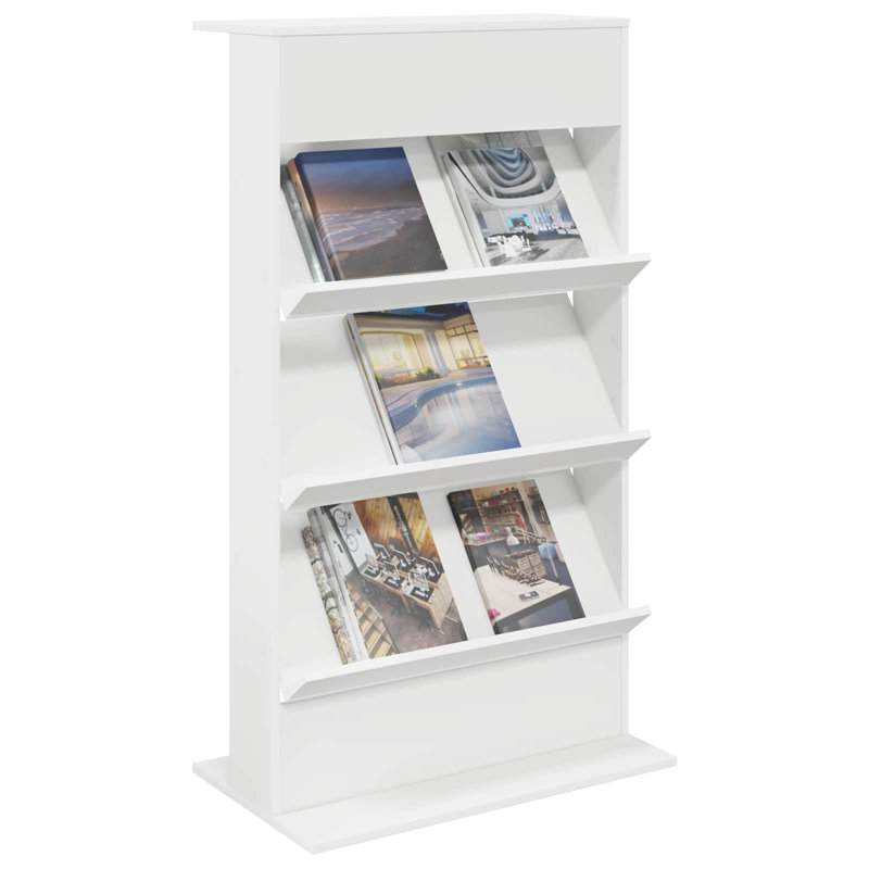  Magazine Rack With Shelf With Storage Engineered Wood Holder Modern