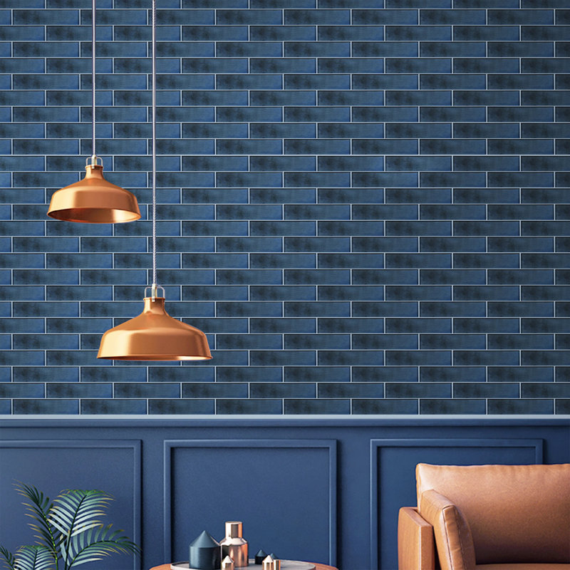 Carreau de verre bleu foncé 3 po x 9 po (0,19 pi2 / pièce), Bleu très foncé
