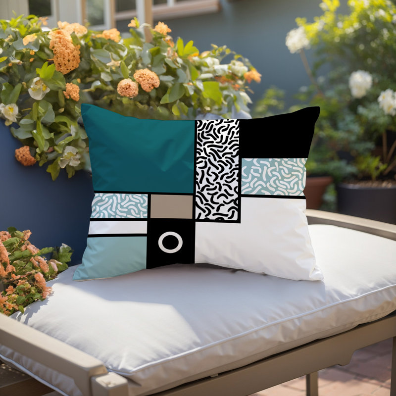 Coussin lombaire réversible intérieur / extérieur Plexa, Rectangle H 18 po x l 25 po, Émeraude