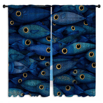 Fish Window Curtains Animal Sheer & Room Darkening - 2 Panels