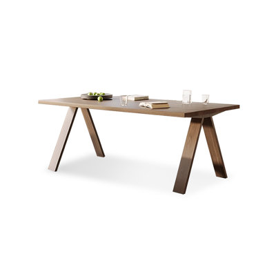 Table de salle à manger rectangulaire brun clair pour salle à manger / cuisine