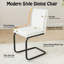 Ensemble de 4 chaises de salle à manger modernes, cuir blanc Pu-181620128-181620135