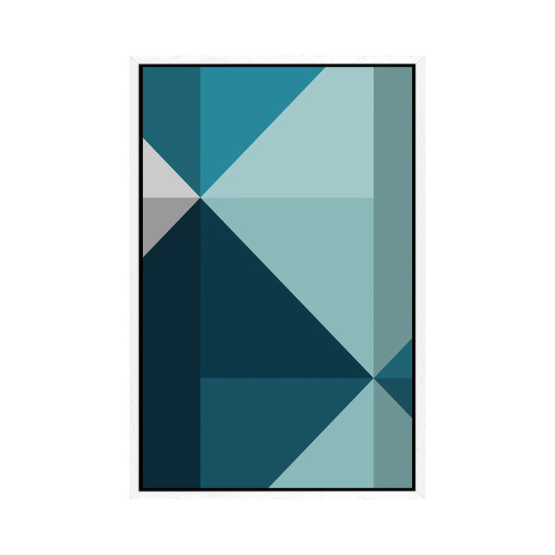 Geometric XVIII - Print on Canvas, 66.04 cm H x 45.72 cm W, White Framed