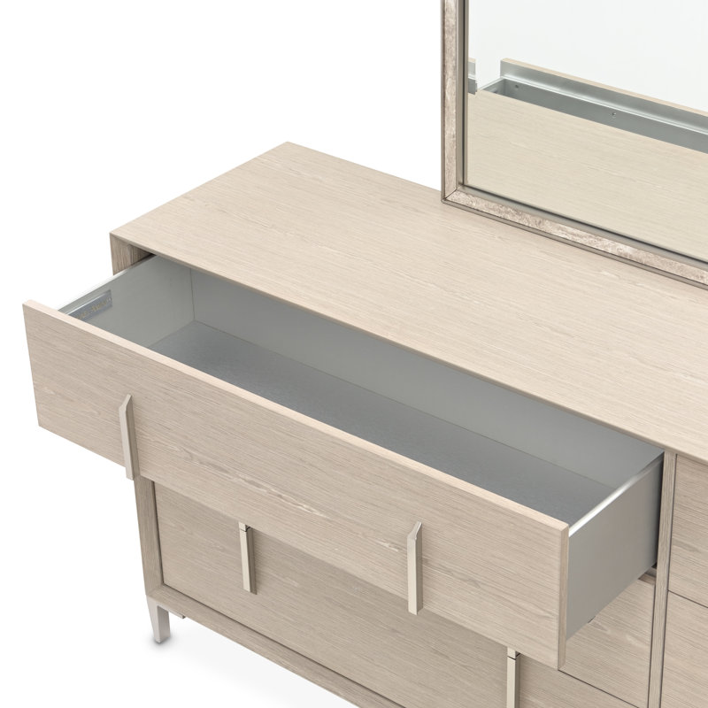 Lotus Bay Large Dresser With Mirror - Sand