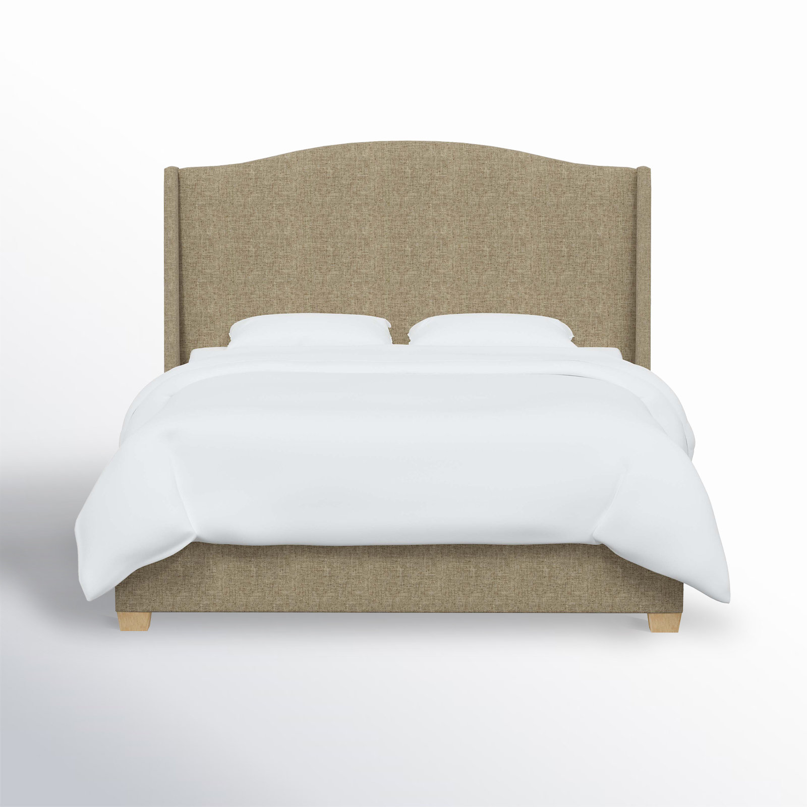 Allis Wingback Platform Bed, Zuma Natural Textured Linen, Queen